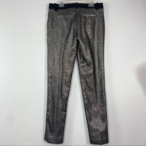 Trina Turk gold metallic weave ankle pants. 2 - Picture 10 of 11